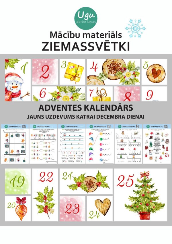Mācību materiāls “ZIEMASSVĒTKI-adventes kalendārs” 4-6 gadi