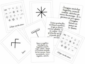 Latvju rakstu zīmes ar aprakstiem – rakstītie burti