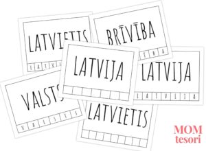 Latvija – patriotiskie vārdi – knaģu spēle