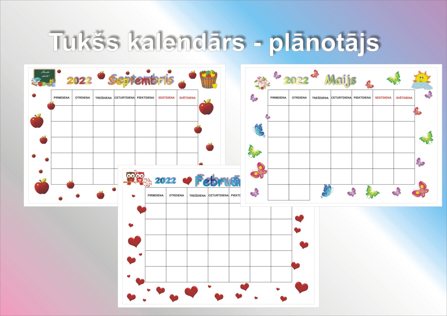 📍📝 Gads - mēneši - Mācību materiāli