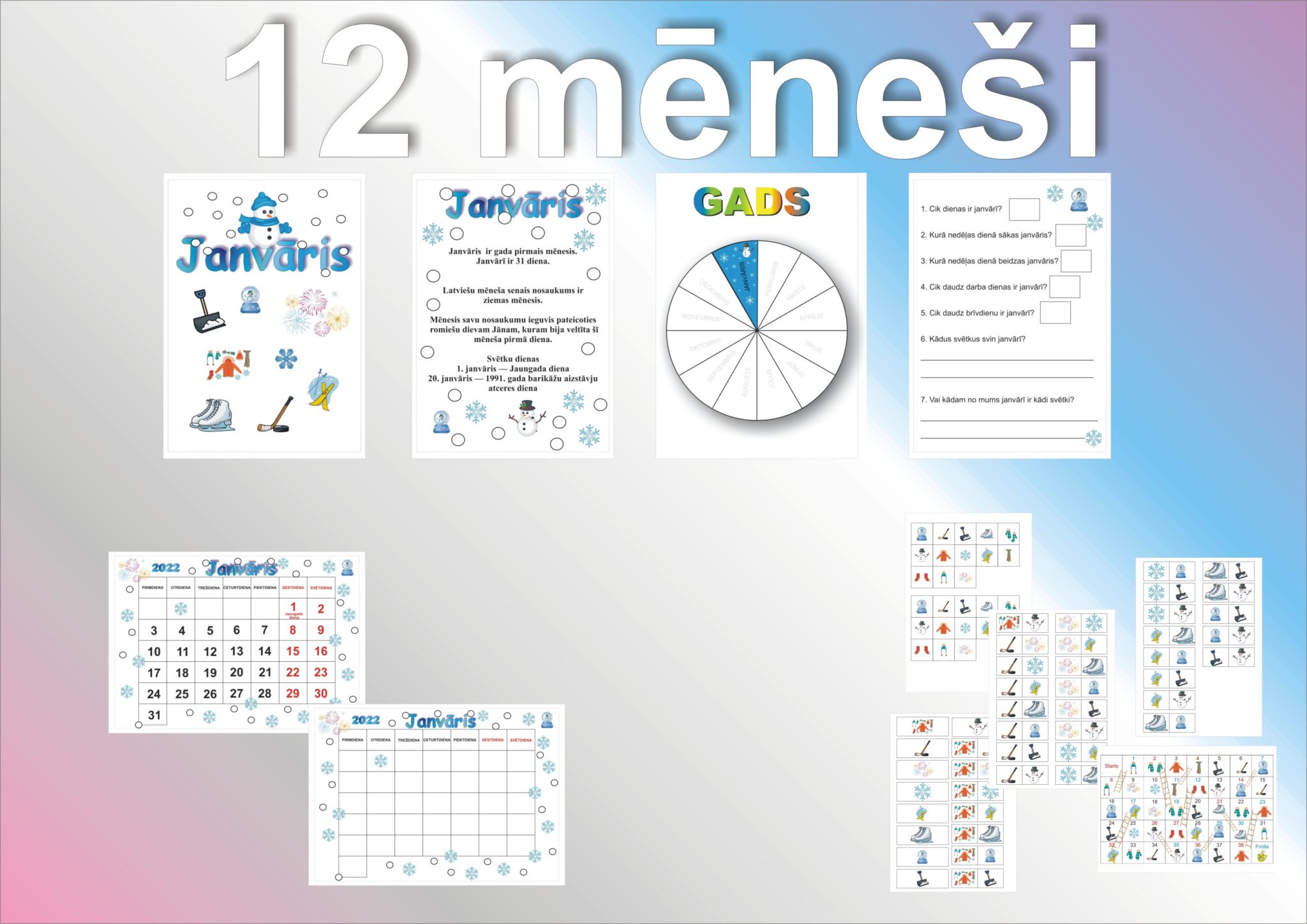📍📝 Gads - mēneši - Mācību materiāli