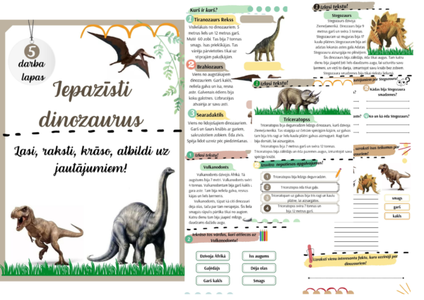 Iepazīsti dinozaurus – darbs ar tekstu