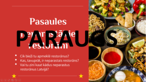 Mācību stunda latviešu valodā “Neparastākie restorāni”