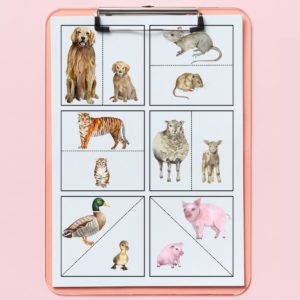 Dzīvnieku un mazuļu puzle