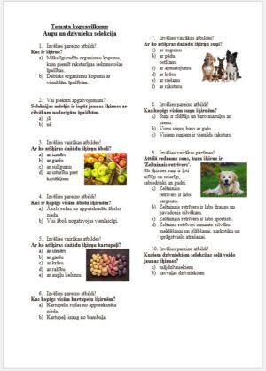 Tests 4.klasei “Augu un dzīvnieku selekcija”