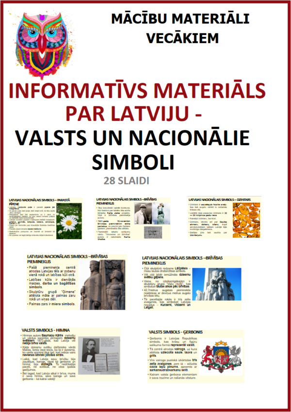 Informatīvi materiāli par LATVIJU – SIMBOLI, PREZIDENTI