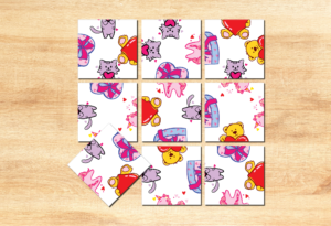Kvadrātu puzle: mīļu simbolu savienošanas spēle