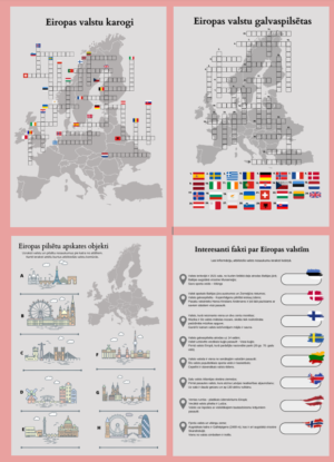 Eiropas valstis, galvaspilsētas, karogi, fakti