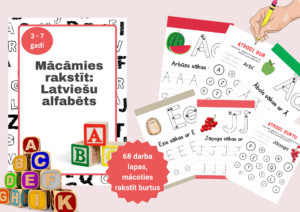 Darba Lapas- mācāmies rakstīt burtus, latviešu alfabēts