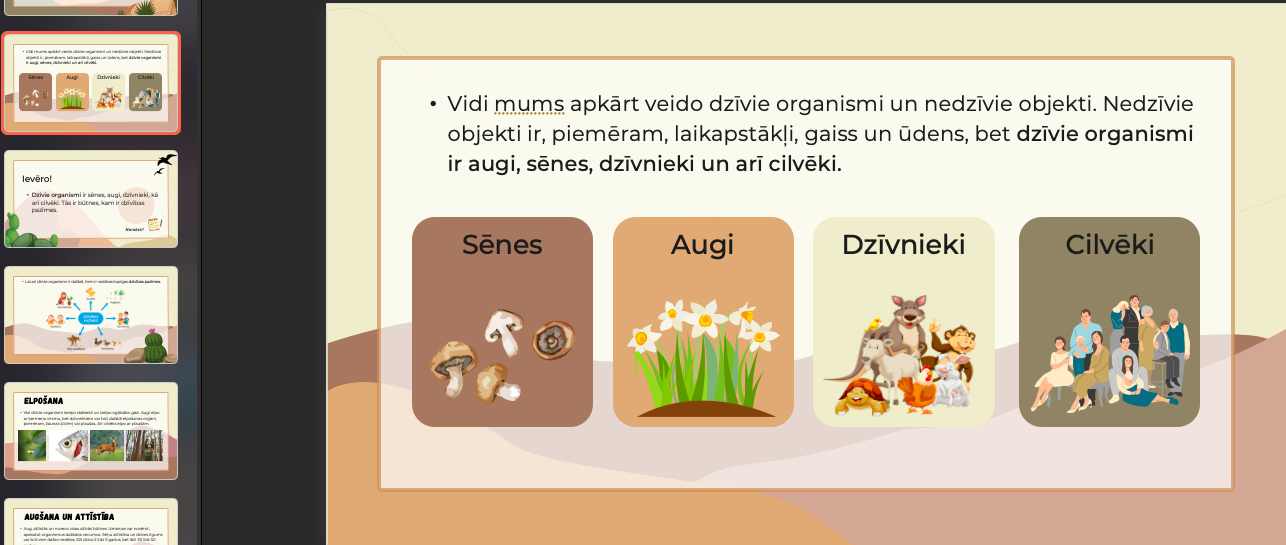 Dabaszinīnas. Dzīvie organismi un dzīvības pazīmes. - Mācību materiāli