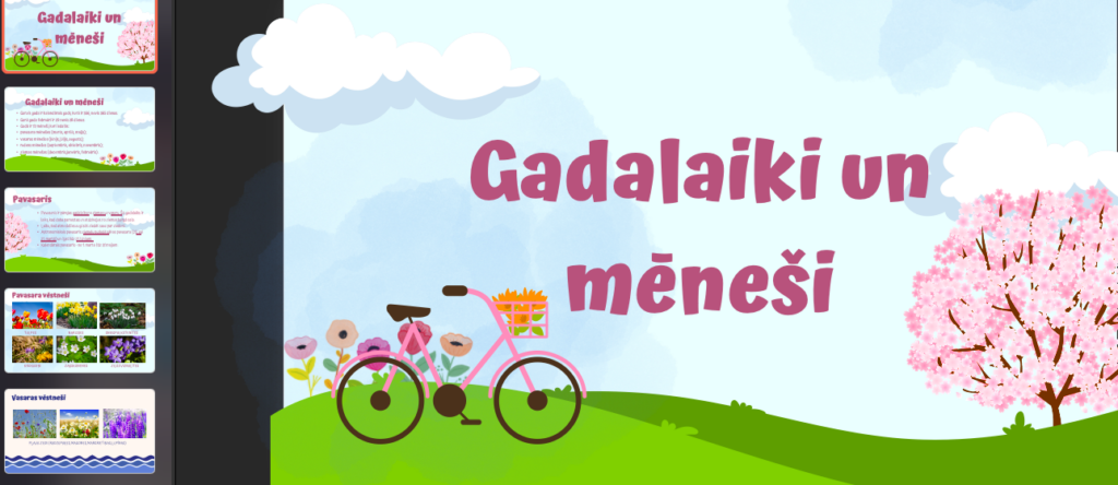 Prezentācija dabaszinībās. Gadalaiki un mēneši. – Mācību materiāli