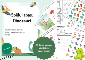 Darba lapas – 2 – 5 gv- 20lpp dažādi – Dinozauru tematika