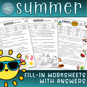 Summer Fill-In Worksheets with Answers