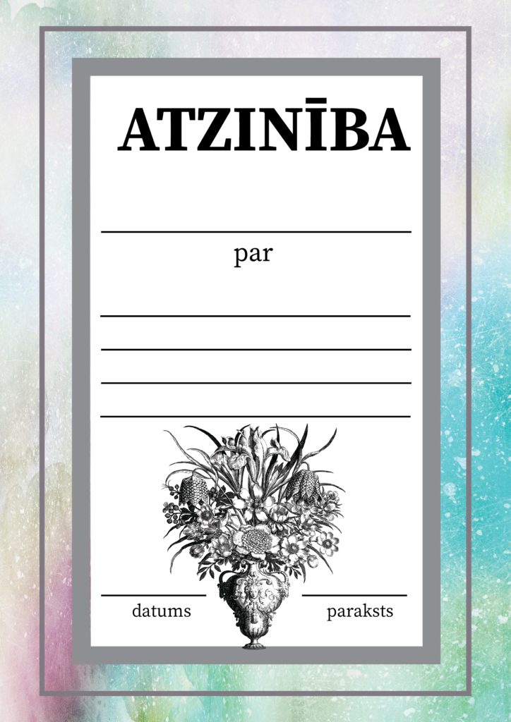 Diplomi, pateicības, atzinības – Mācību materiāli