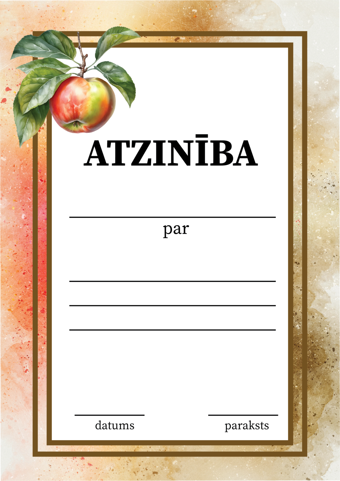 Diplomi, pateicības, atzinības – Mācību materiāli
