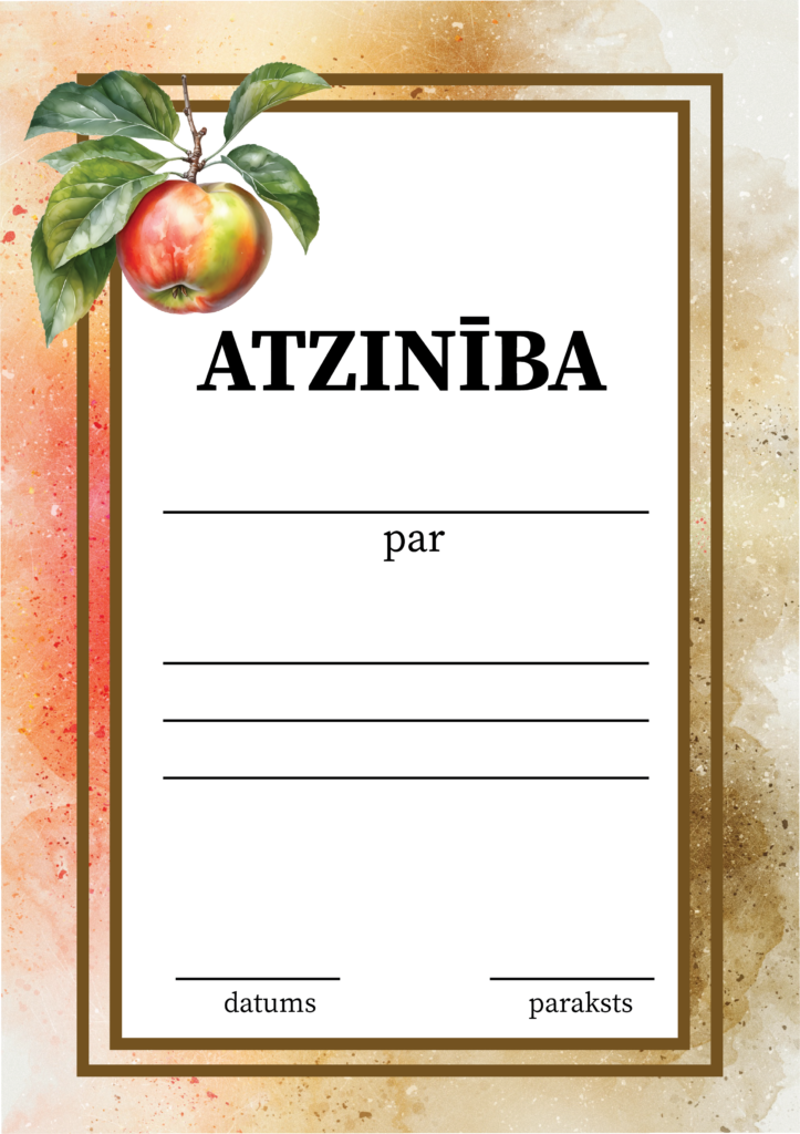 Diplomi, pateicības, atzinības – Mācību materiāli