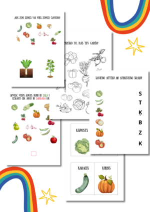 Rudens dārzeņi un augļi (plakāts, uzdevumi)