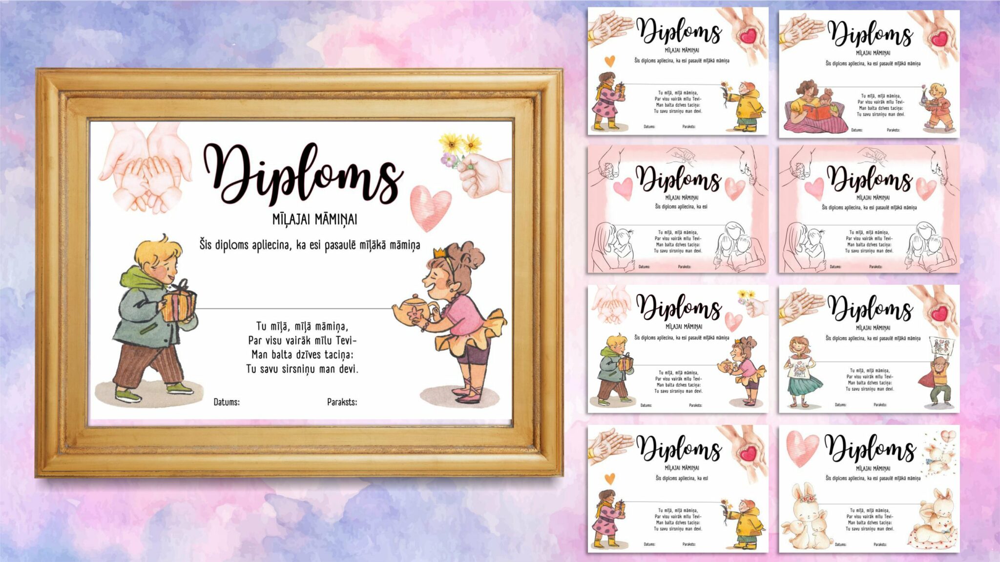 Diploms Raksts DIPLOMS. Mātes diena. – Mācību materiāli