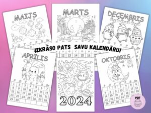 IZKRĀSO PATS! 2024 Kalendārs bērniem