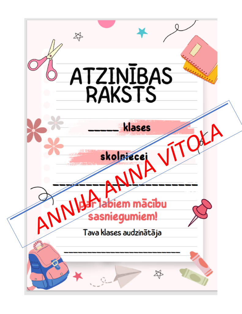 Akas Raksts Atzinības raksti semestri vai gadu beidzot – Mācību materiāli