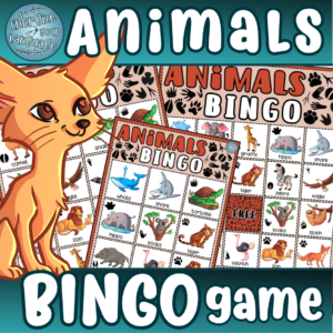 Wild Animals Vocabulary BINGO Game