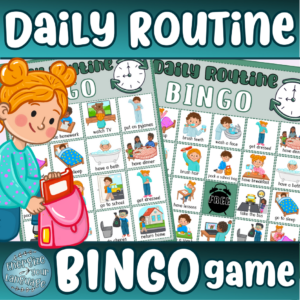 Daily Routine Vocabulary BINGO Game