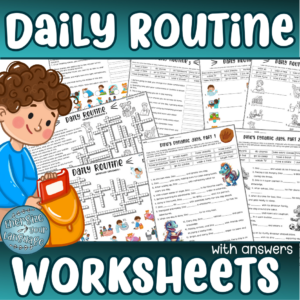 Daily Routine Vocabulary Worksheets with Answers