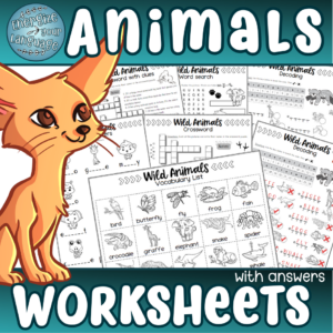 Wild Animals Vocabulary Worksheets with Answers