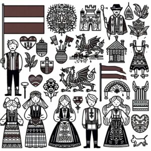 Latvijas simboli – krāsojamie elementi bērniem un klasei