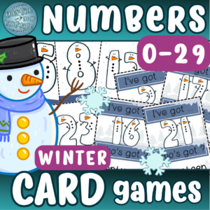 Winter Numbers 0-29 IhaveWHOhas CARDS Game