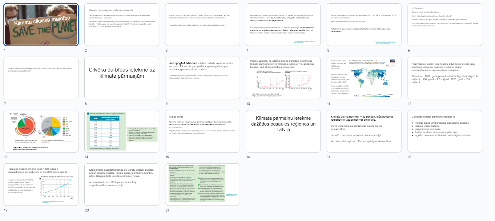 Prezentācija “Klimata pārmaiņas” (7.kl) - Mācību materiāli