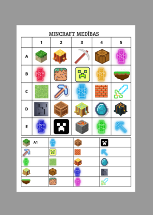 ŠIFRĒŠANA: Minecraft medības (darba lapa+atbildes)
