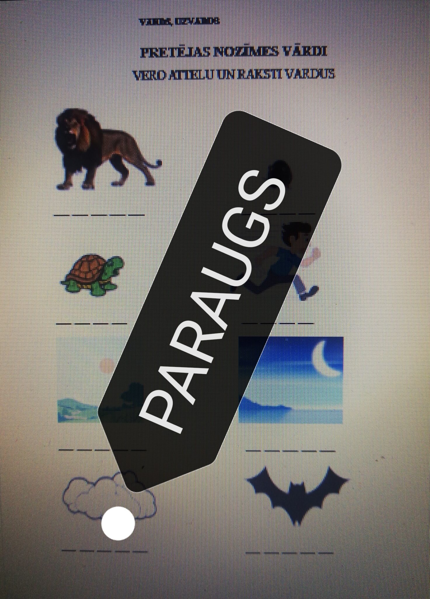 Pretējas nozīmes vārdi. - Mācību materiāli