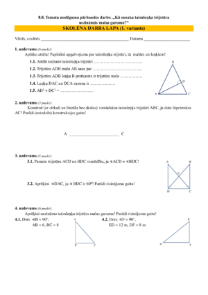 8.8. TND: Kā nosaka taisnleņķa trijstūra nezināmās malas g.?