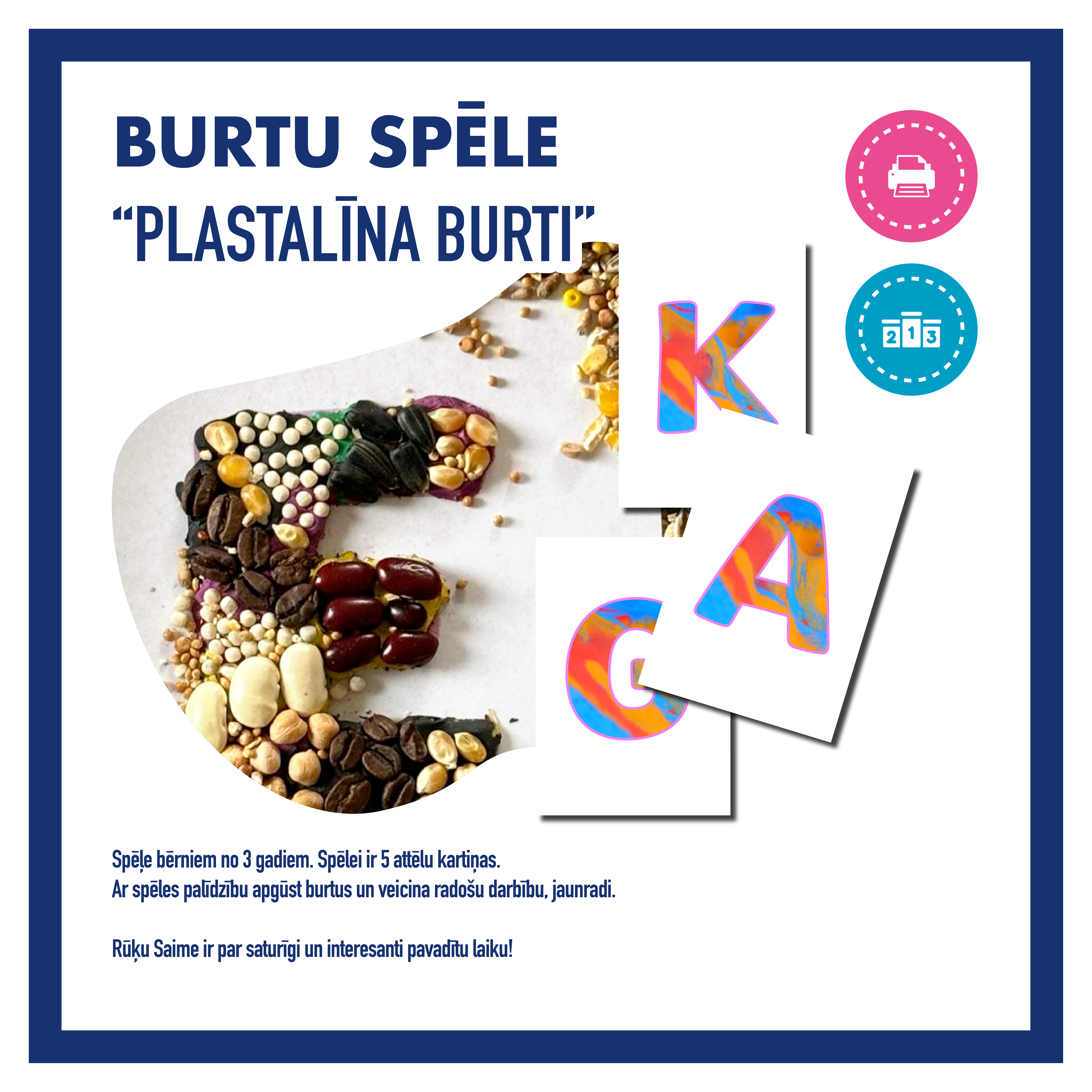 Burtu spēle “PLASTILĪNA BURTI” no 2 gadiem, rokdarbi