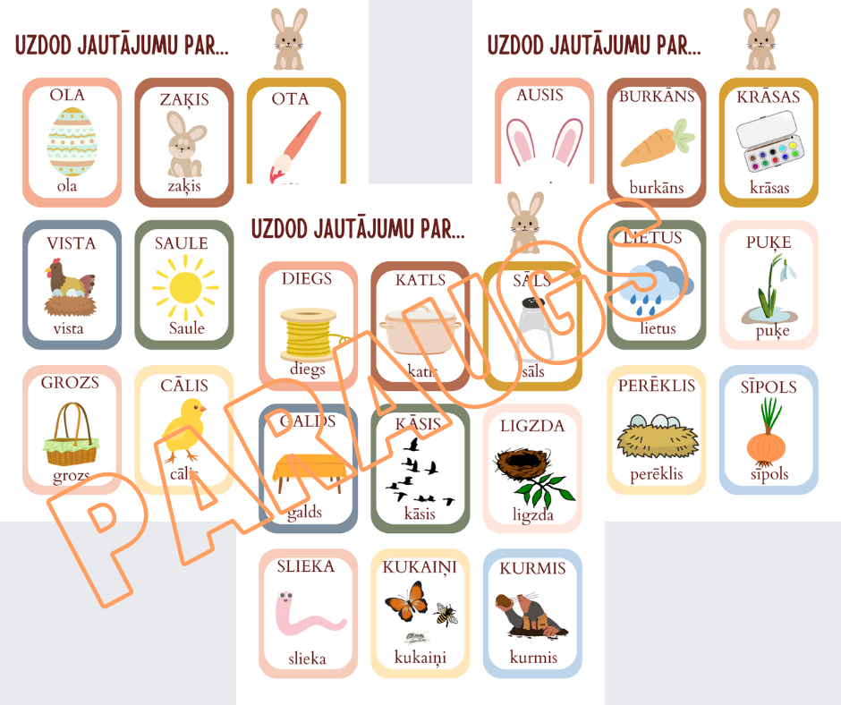 Lieldienu jautājumu spēles. – Mācību materiāli