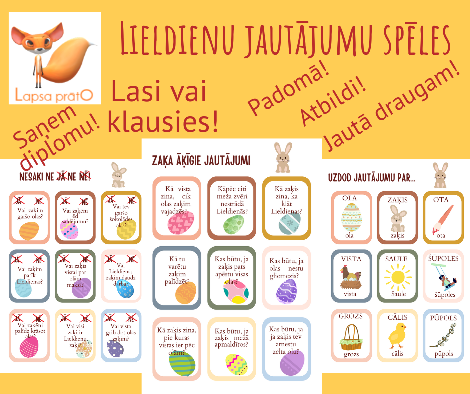 Lieldienu jautājumu spēles. – Mācību materiāli