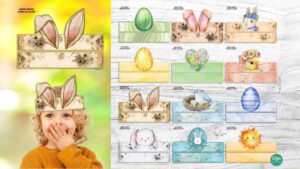 VAINAGI, 21 vainags akvareļu krāsu dizainā. Lieldienas