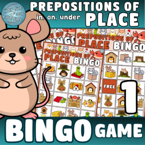 Prepositions of PLACE {PART 1} Bingo Game Activity