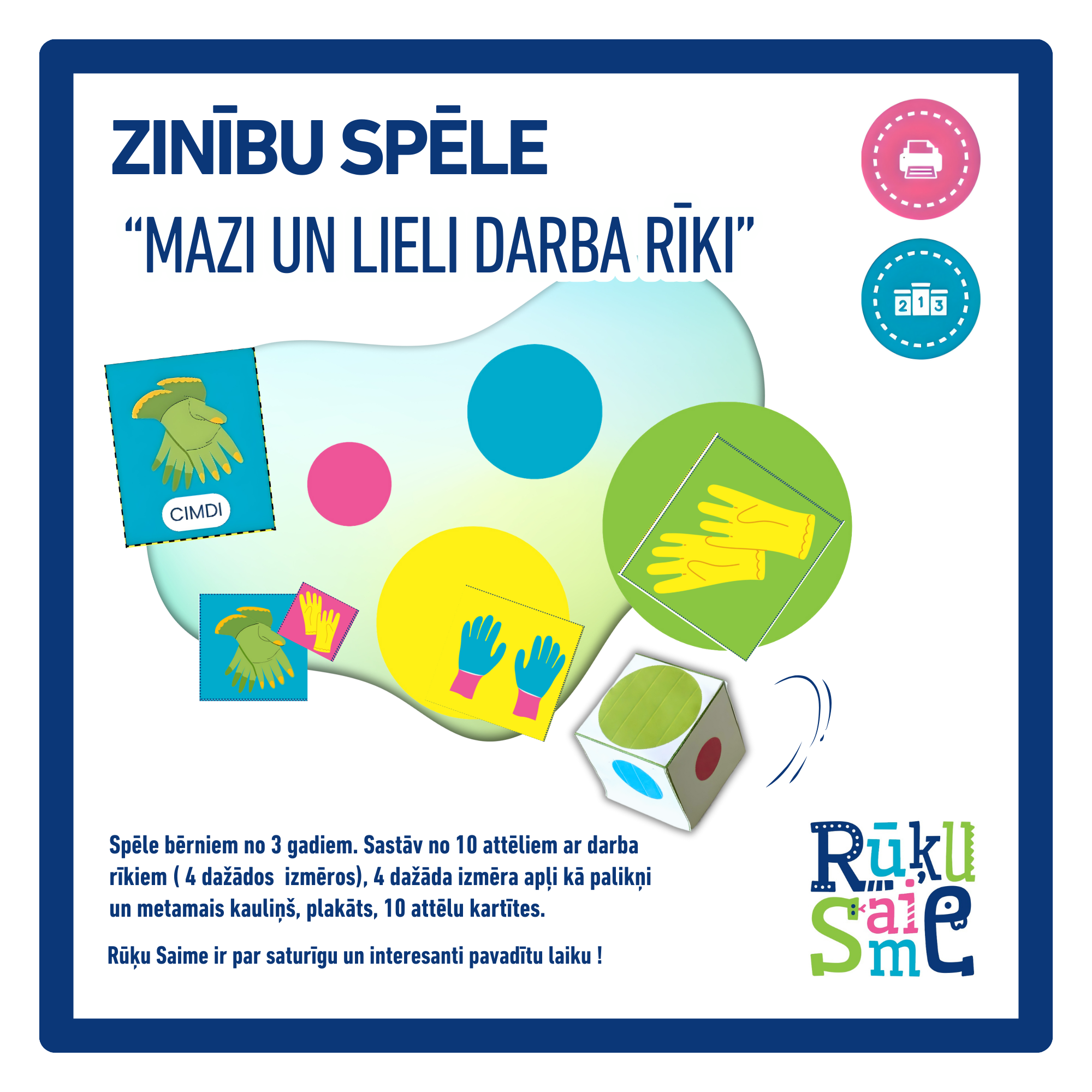 Matemātikas spēle “LIELIE UN MAZI DARBA RĪKI” + plakāts