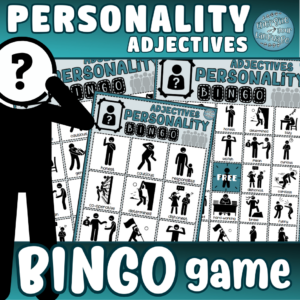 Personality Adjectives Vocabulary BINGO Game Activity