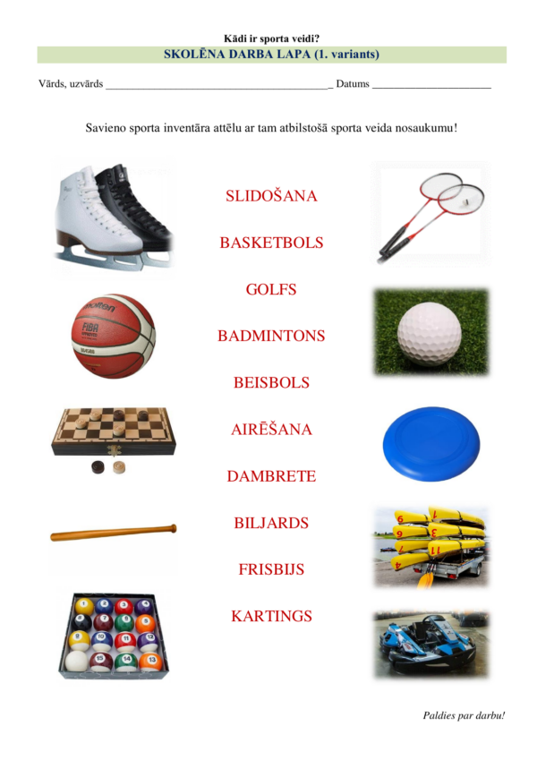 Kādi ir sporta veidi?