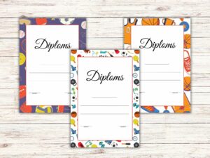 Diploms – 3 dizaini (sports)