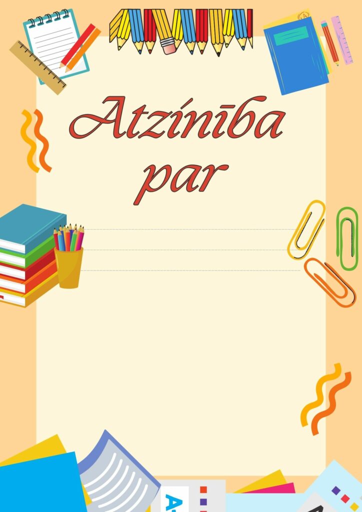 Atzinības, pateicības – Mācību materiāli
