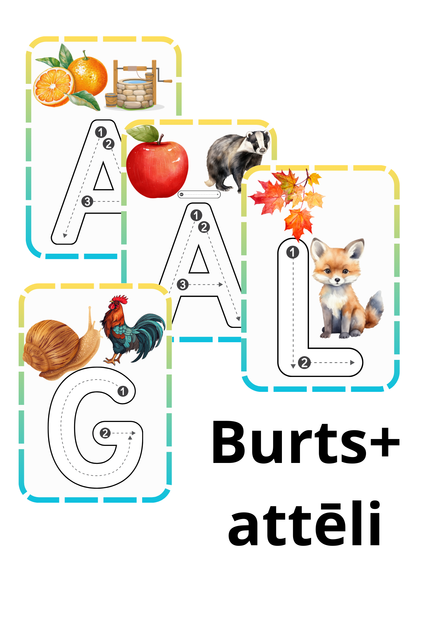 Burts+attēli – Mācību materiāli