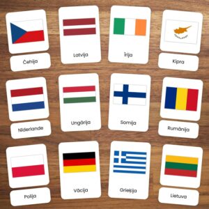 Eiropas Savienības valstu karogi kartītes viendaļīgas un divdaļīgas kartītes Baltaita