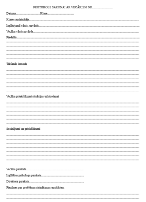 PROTOKOLS SARUNAI AR VECĀKIEM