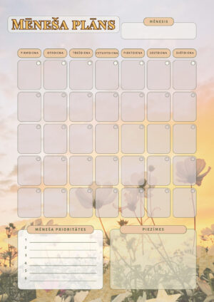 Sezonālie mēnešu plāni