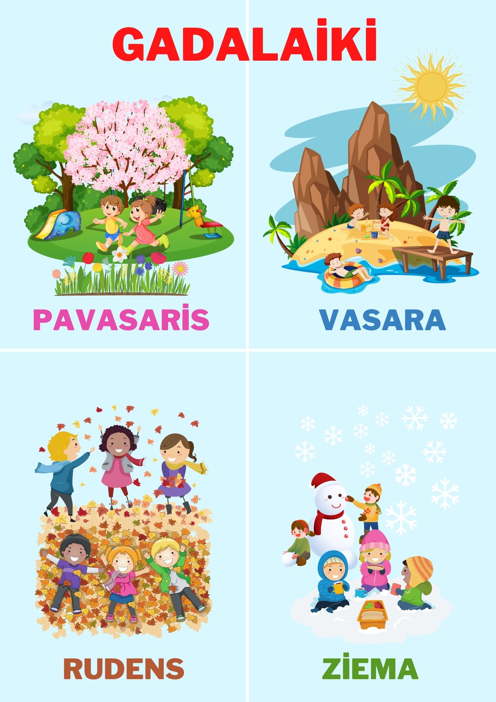 GADALAIKI, MĒNEŠI, DIENAS - Mācību materiāli