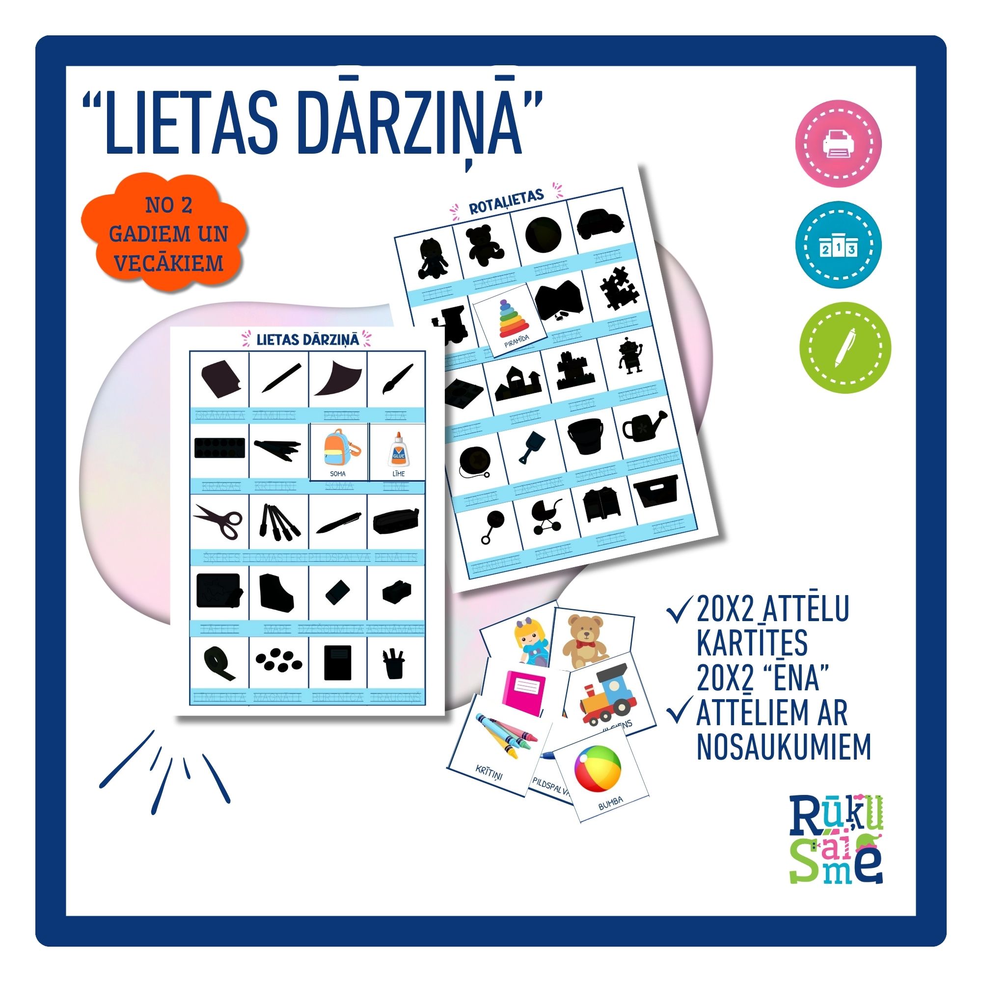 Vārdu apguvei “LIETAS DĀRZIŅĀ, ROTAĻLIETAS” – valoda